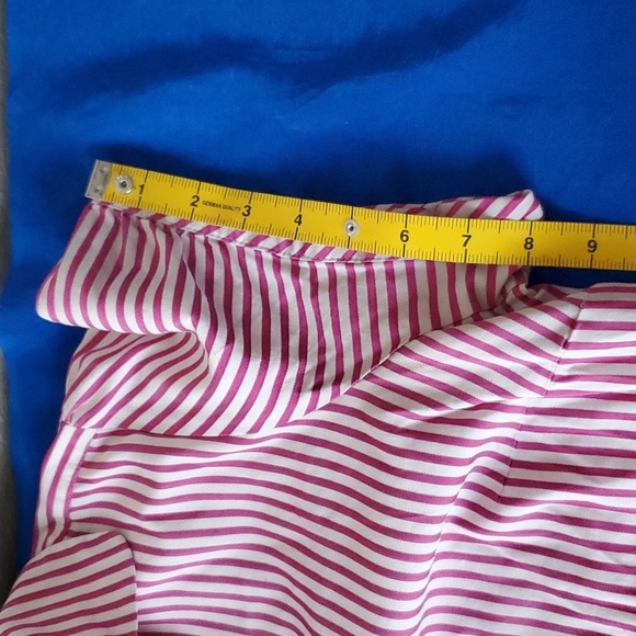 Lane Bryant 1X Striped Waist Tie Button Puff Sleeve Retro Y2K top - Picture 8 of 8